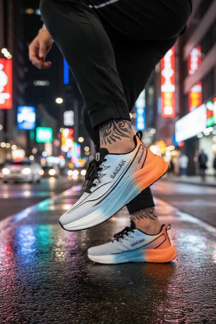 Adidasi barbati sport orange K77