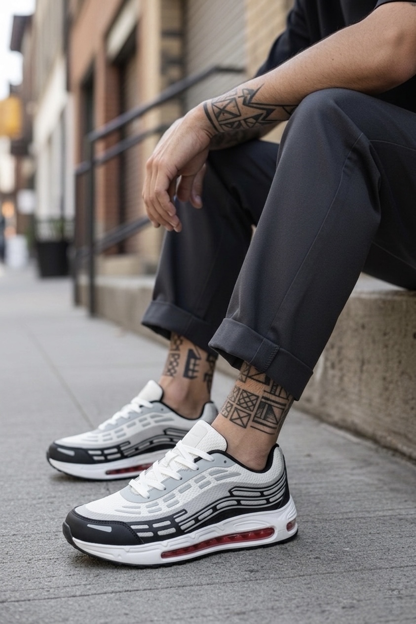 Adidasi barbati casual  albi M68