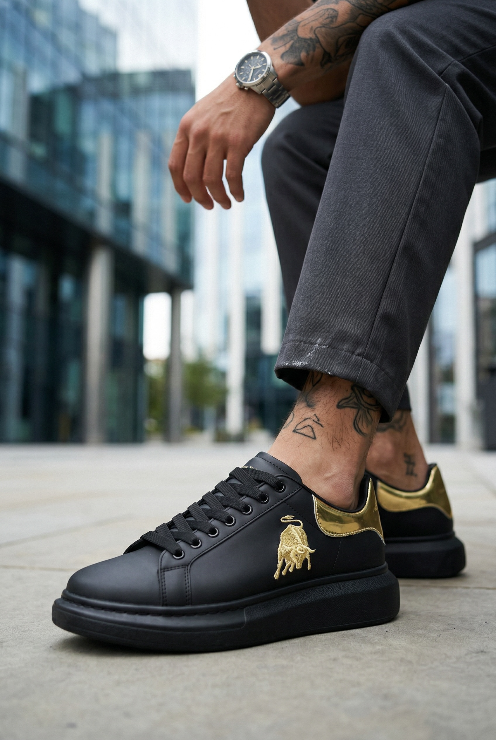 Adidasi barbati casual negri FCL805 T6-2