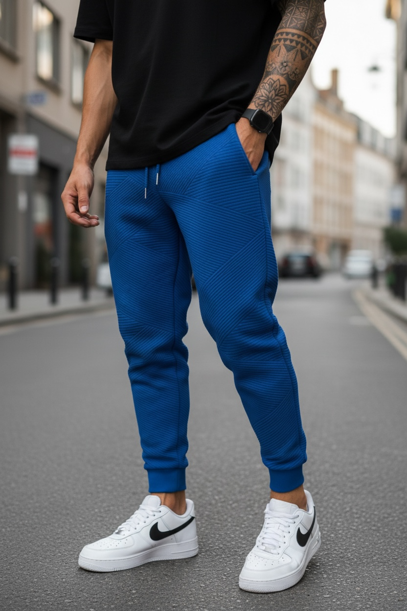 Pantaloni de trening cargo  bleumarin  conici K041