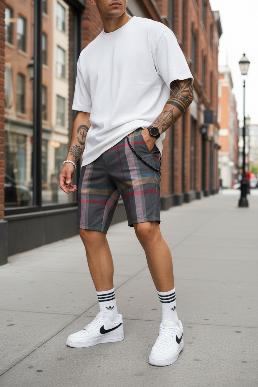 Pantaloni scurti casual carouri 13327  D4-3.3