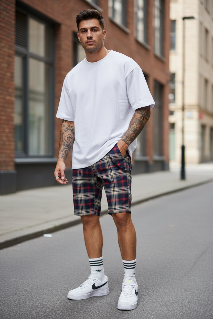 Pantaloni scurti casual carouri 13329  D4-1.3