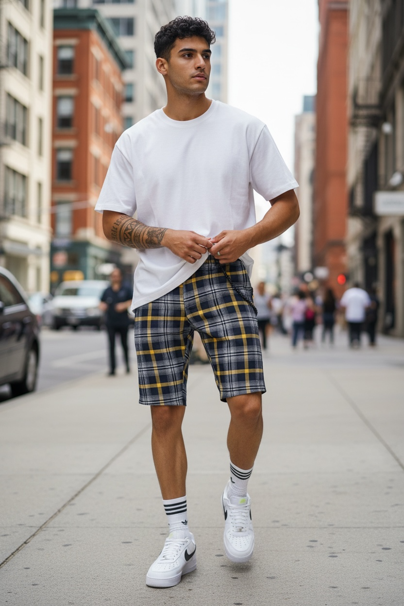 Pantaloni scurti casual carouri 13330  D6-2.1