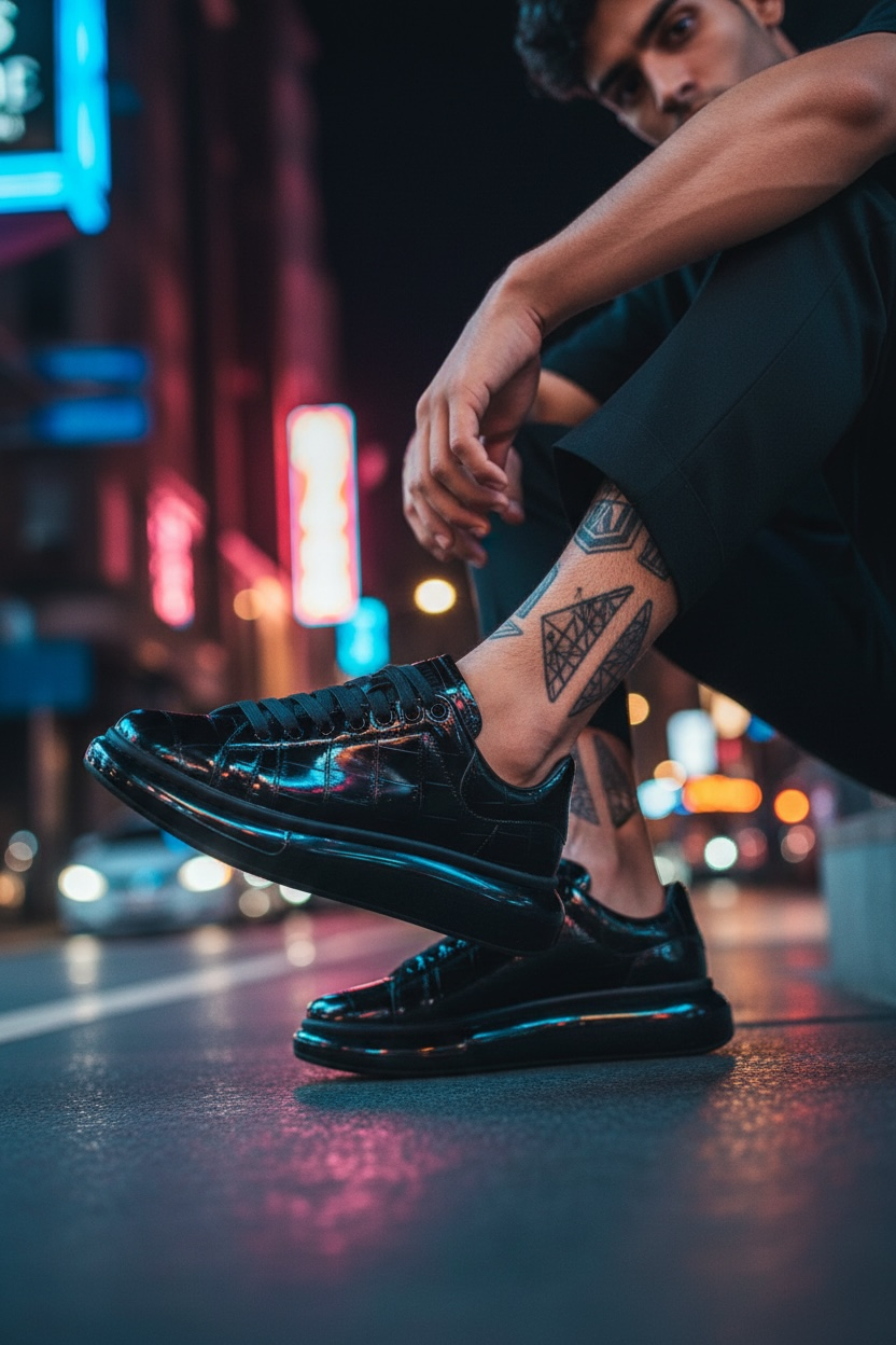 Adidasi barbati casual  negri 0956 n9-4