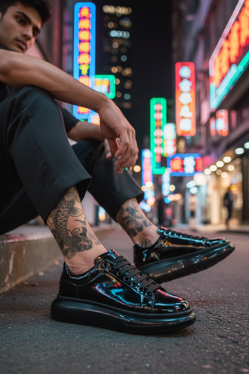 Adidasi barbati casual  negri 0957  T14-2