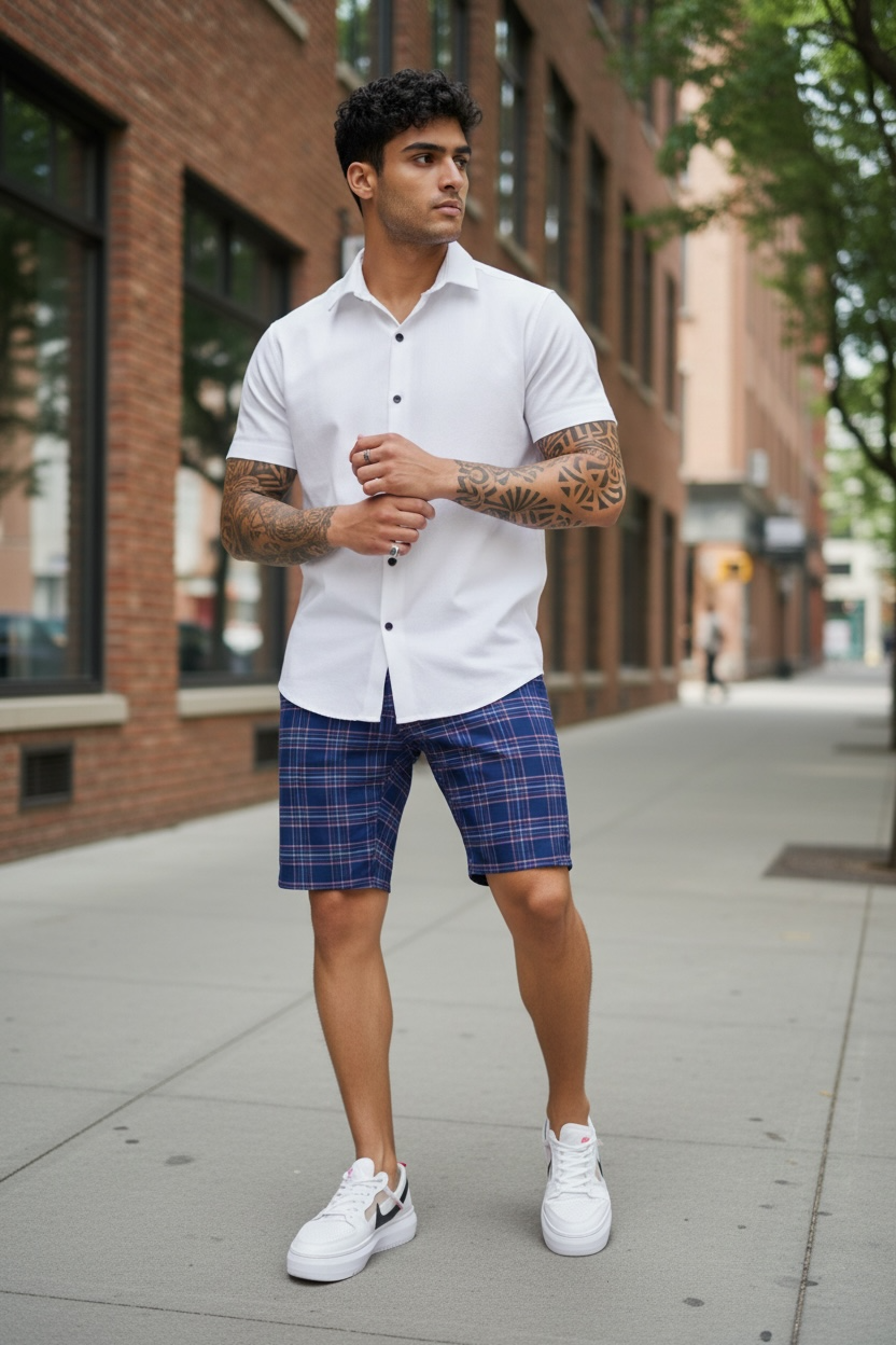 Pantaloni scurti casual  cu imprimeu  13121