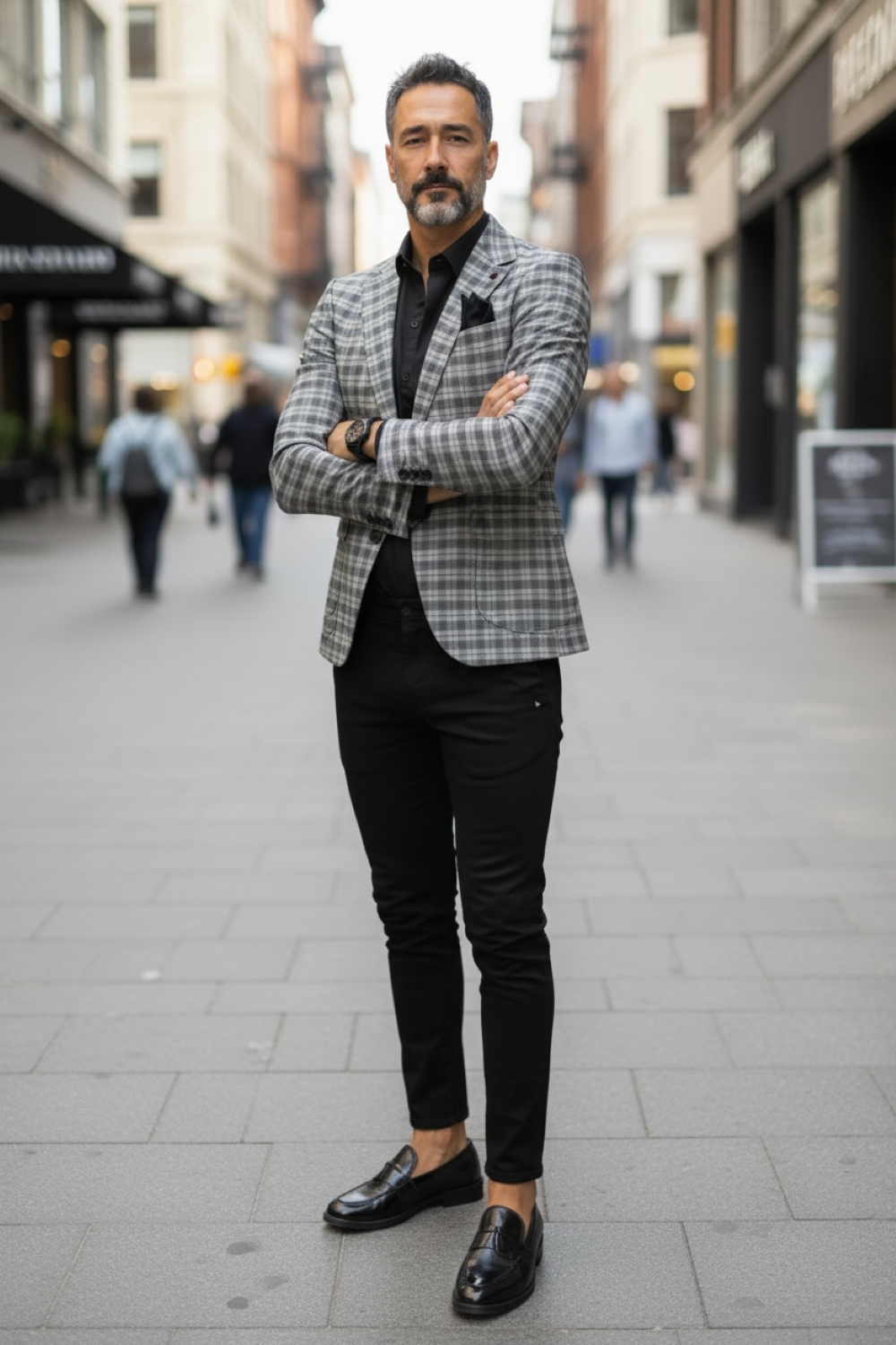 Sacou barbati slim fit in carouri B8315  N7-5.3