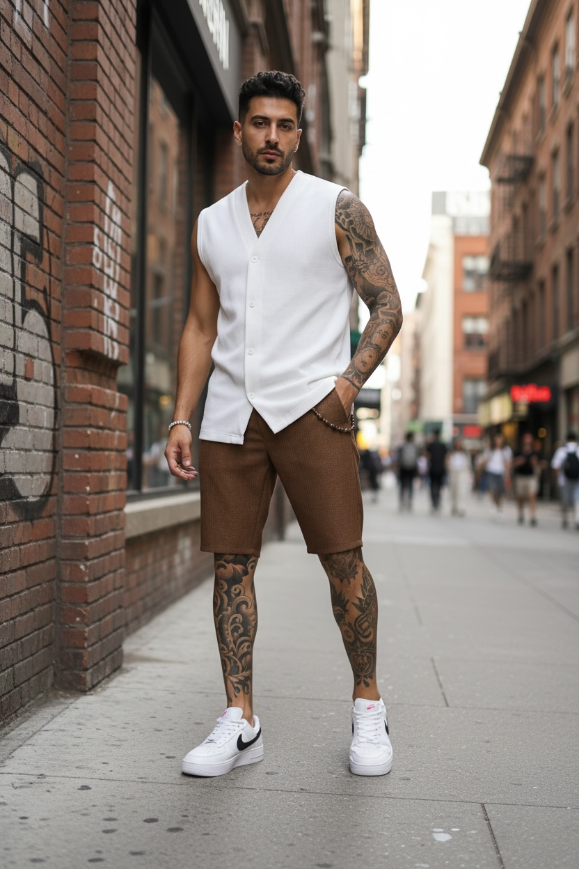 Pantaloni scurti casual  maro 13057  O3-6.3