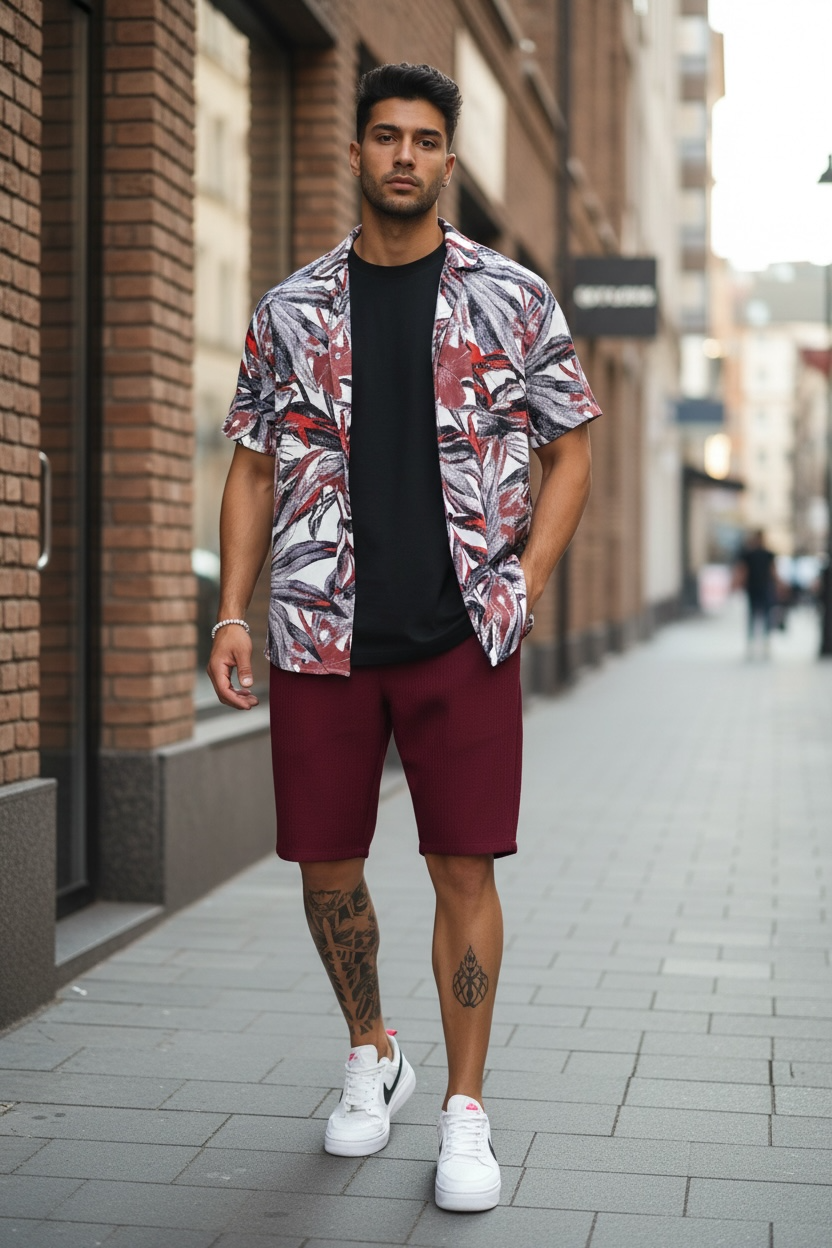 Pantaloni scurti casual  grena 13057 D3-2.2