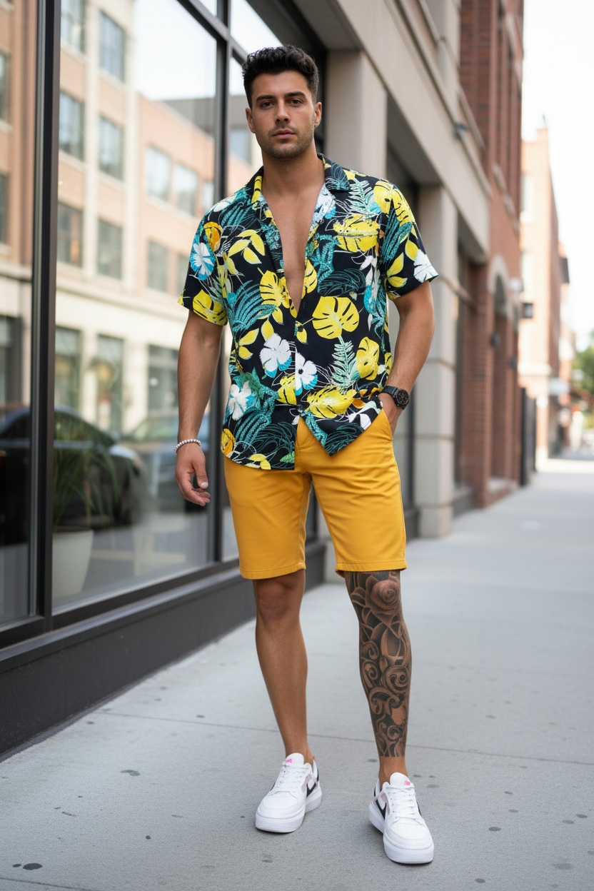 Pantaloni scurti casual  mustar 13058 D2-1.2