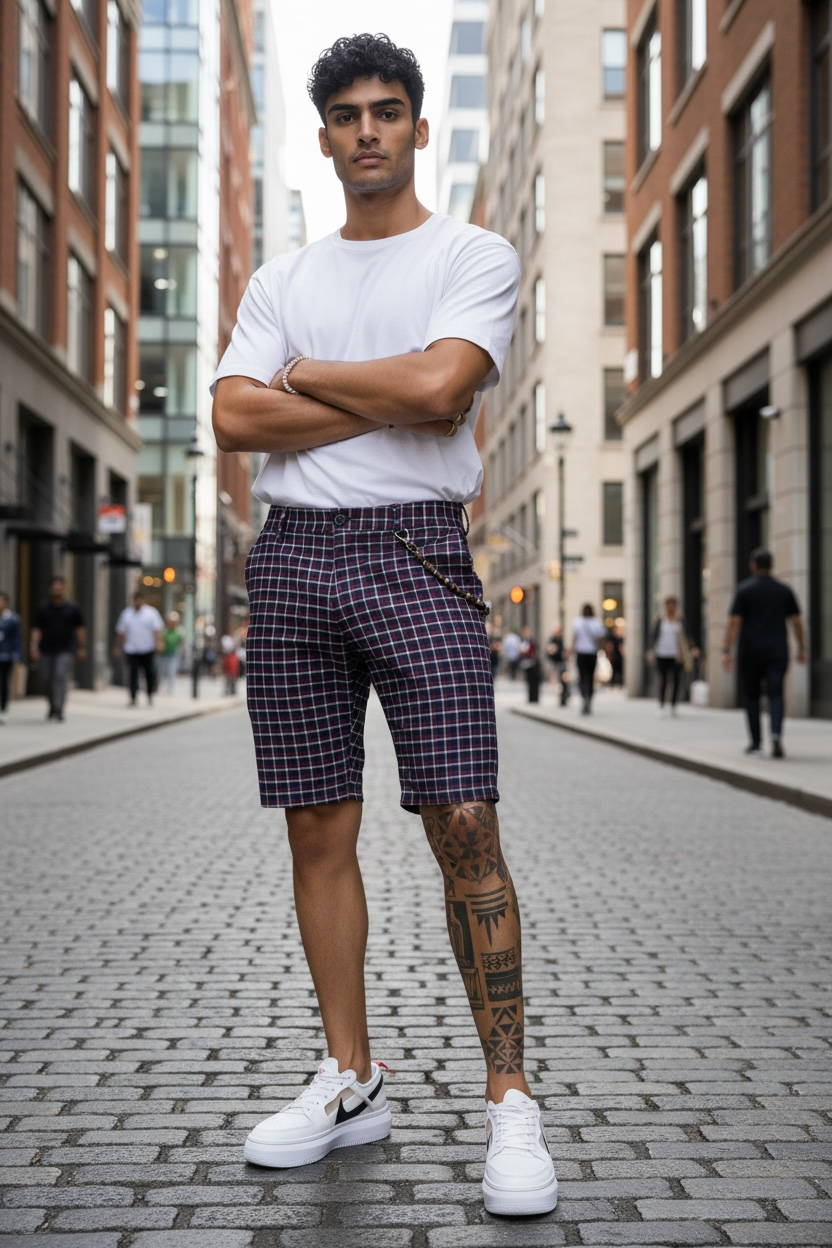 Pantaloni scurti casual  cu imprimeu  13135