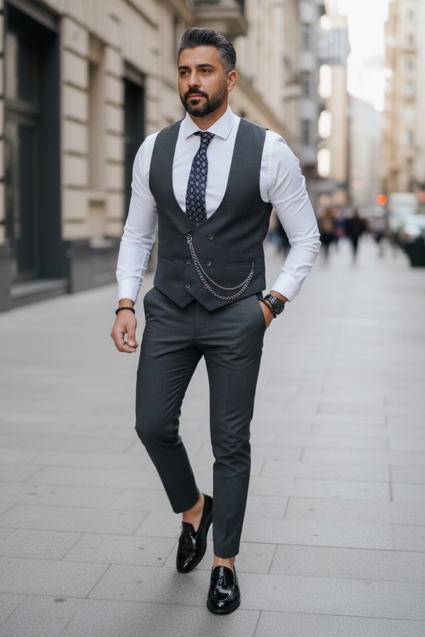 Compleu barbati  Vesta + Pantaloni B4007 I1-5.1