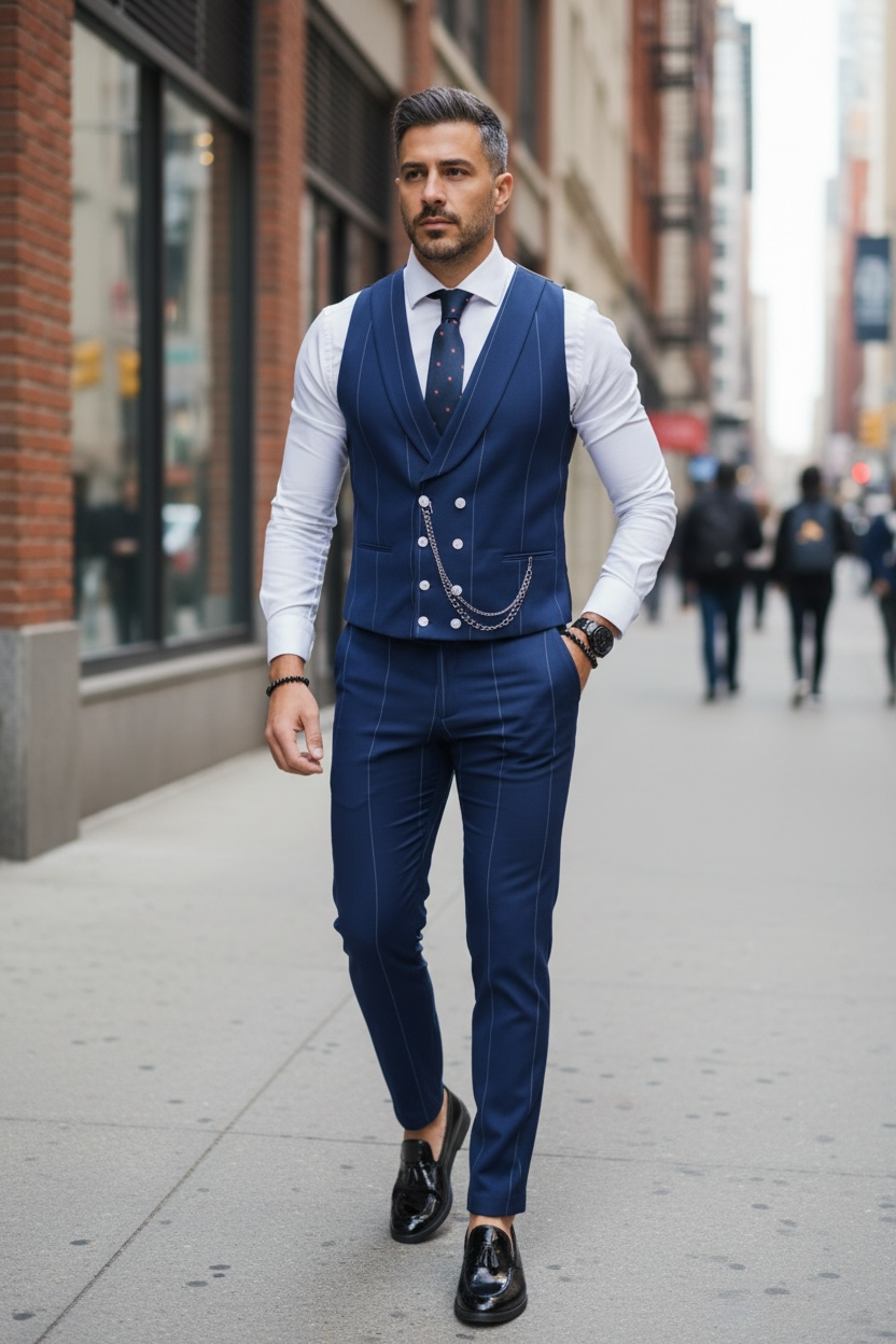 Compleu barbati  Vesta + Pantaloni B4010  120-4