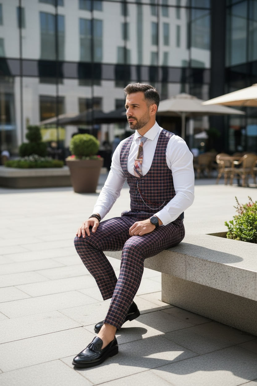 Compleu barbati  Vesta + Pantaloni B4131 V8