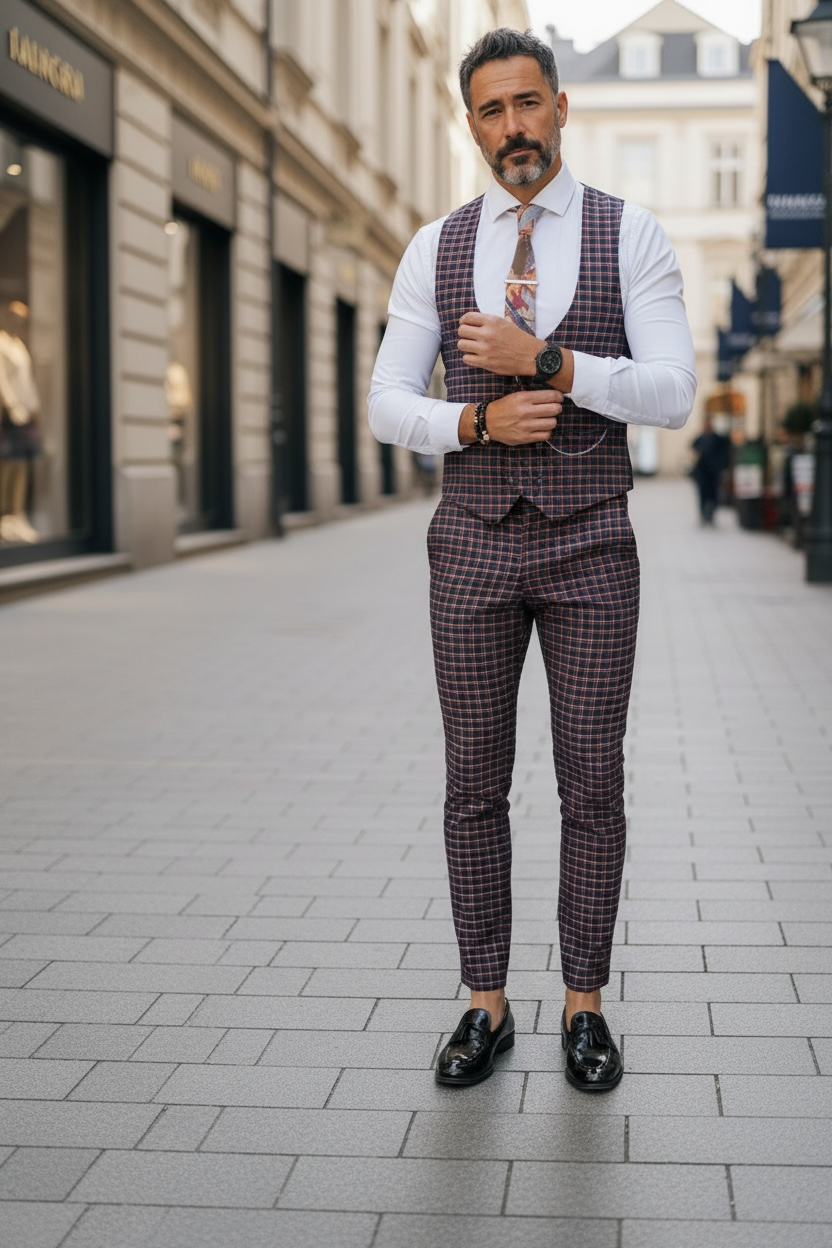 Compleu barbati  Vesta + Pantaloni B4131 51-2