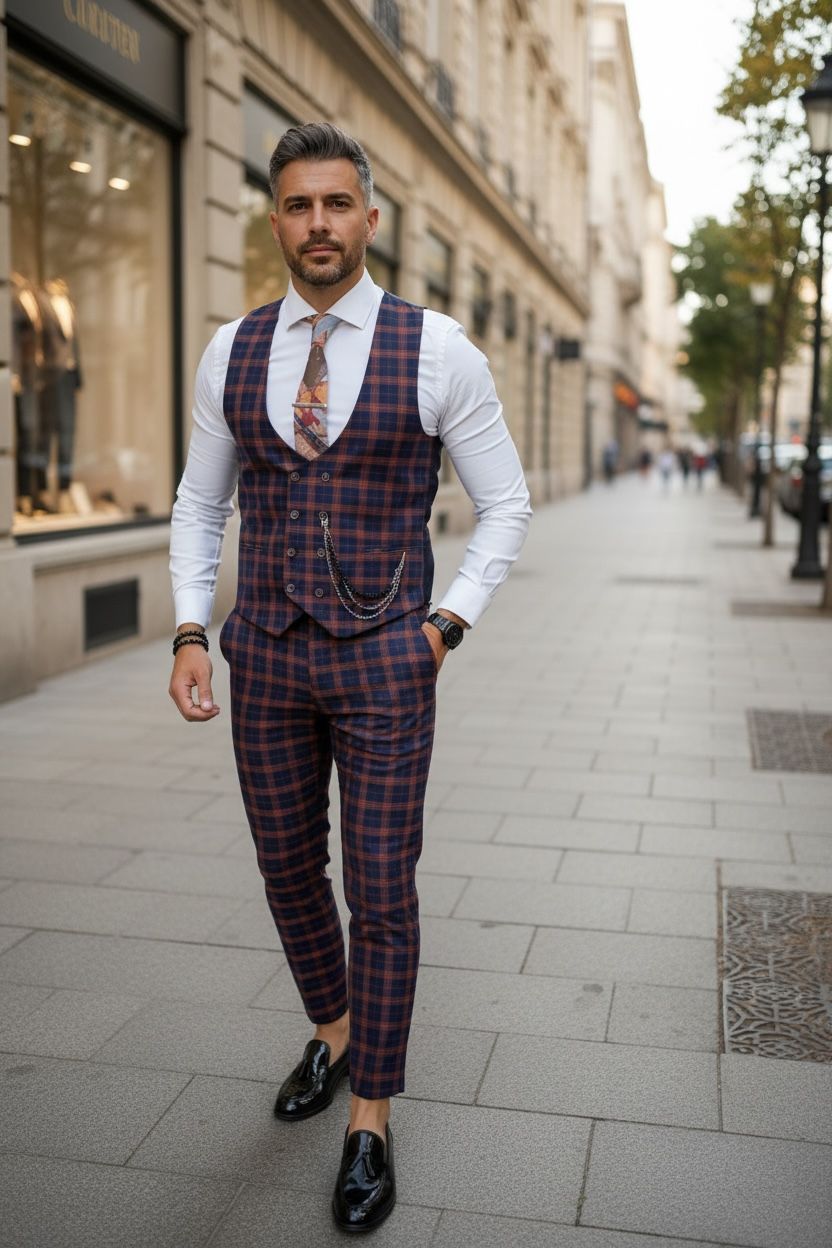 Compleu barbati  Vesta + Pantaloni B4157 45-3.1