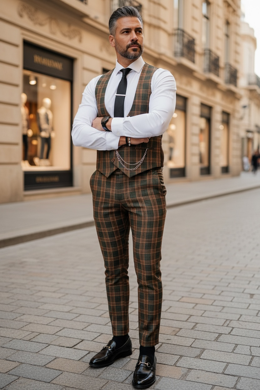 Compleu barbati  Vesta + Pantaloni B4205 86-1