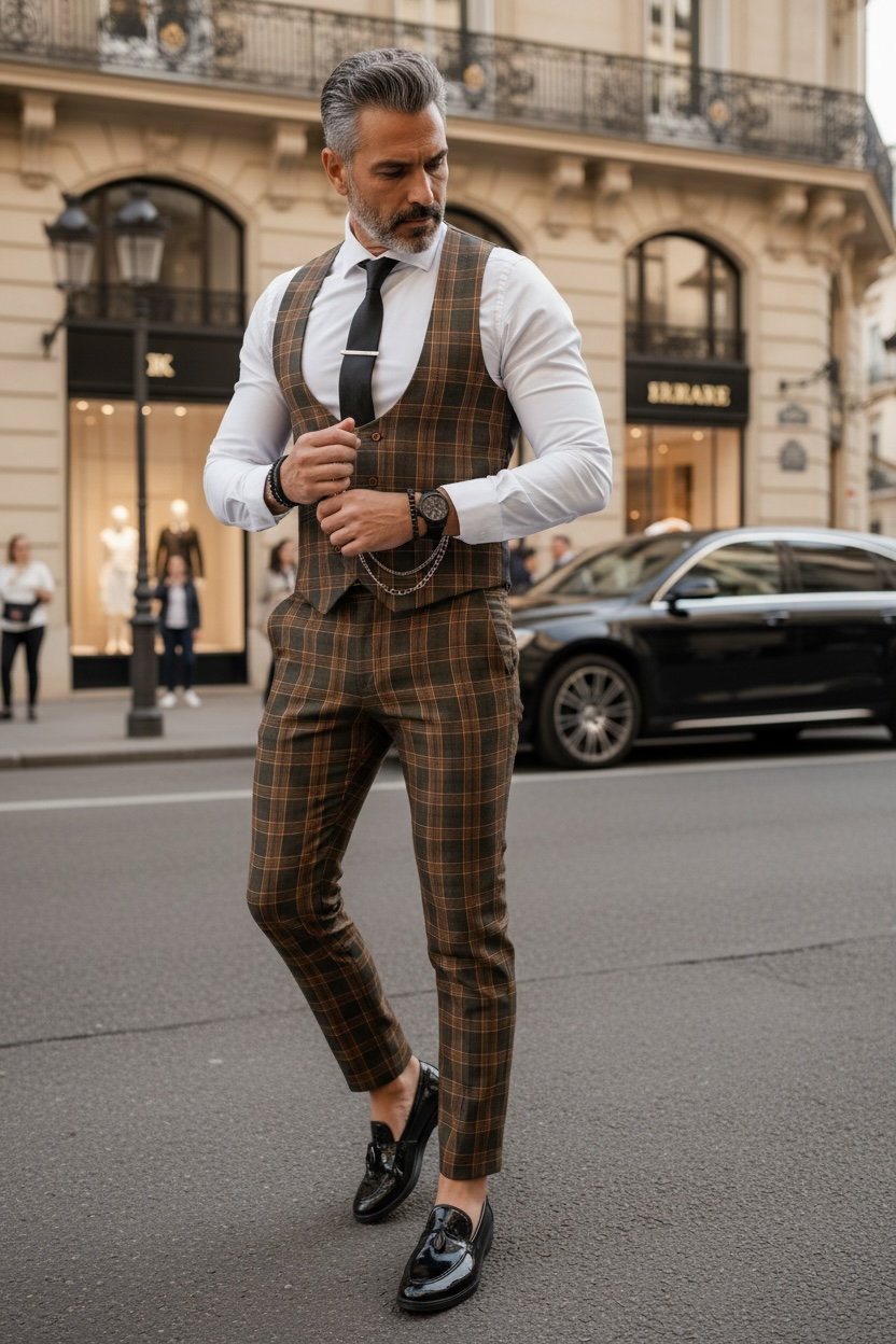 Compleu barbati  Vesta + Pantaloni B4205 86-1