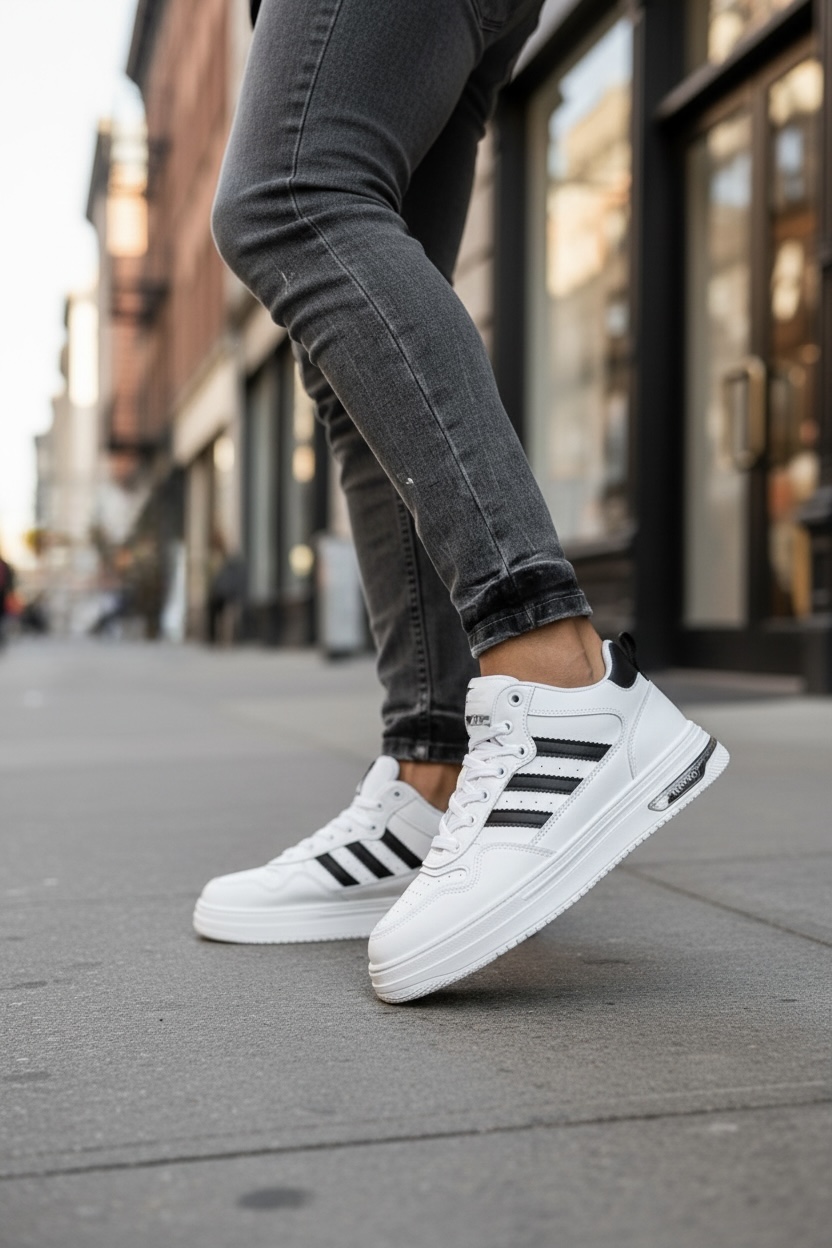 Adidasi barbati albi premium M288 N9-2