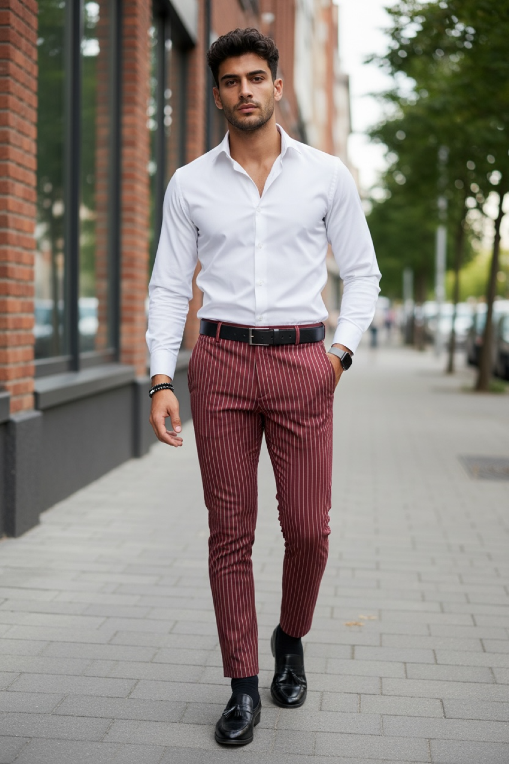 Pantaloni barbati eleganti in dungi B1758 O1-5.3