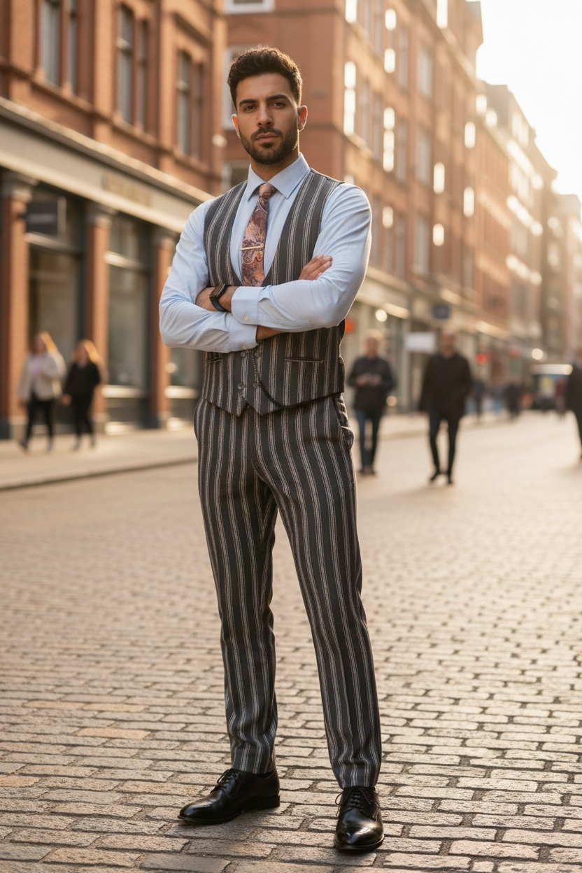 Compleu barbati  Vesta + Pantaloni B4104 56-4