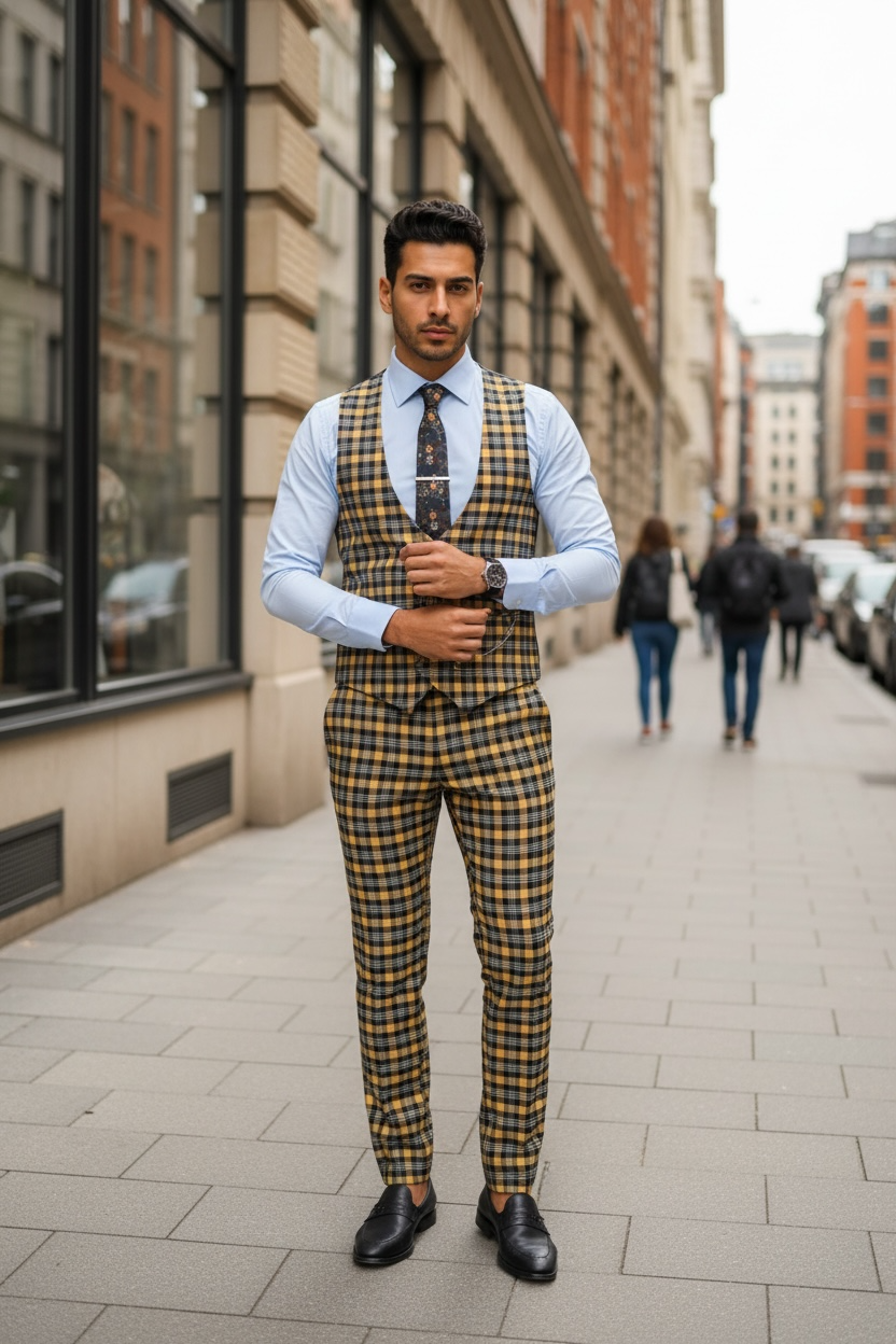 Compleu barbati  Vesta + Pantaloni A4275 V5-4