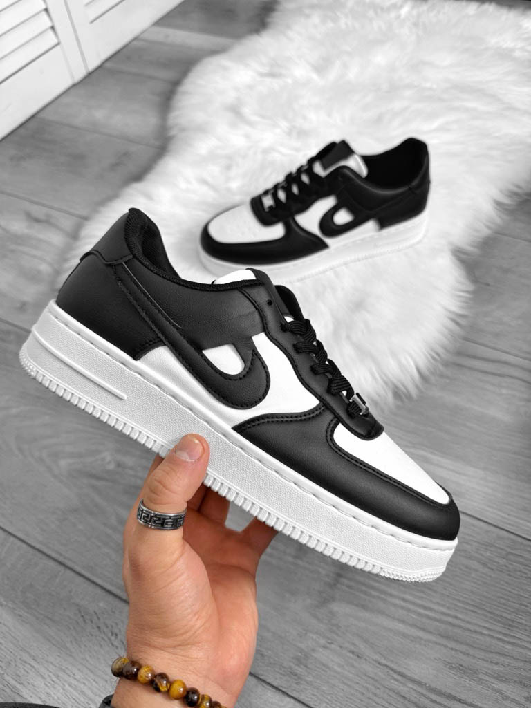 Adidasi barbati casual  negri cu alb A99