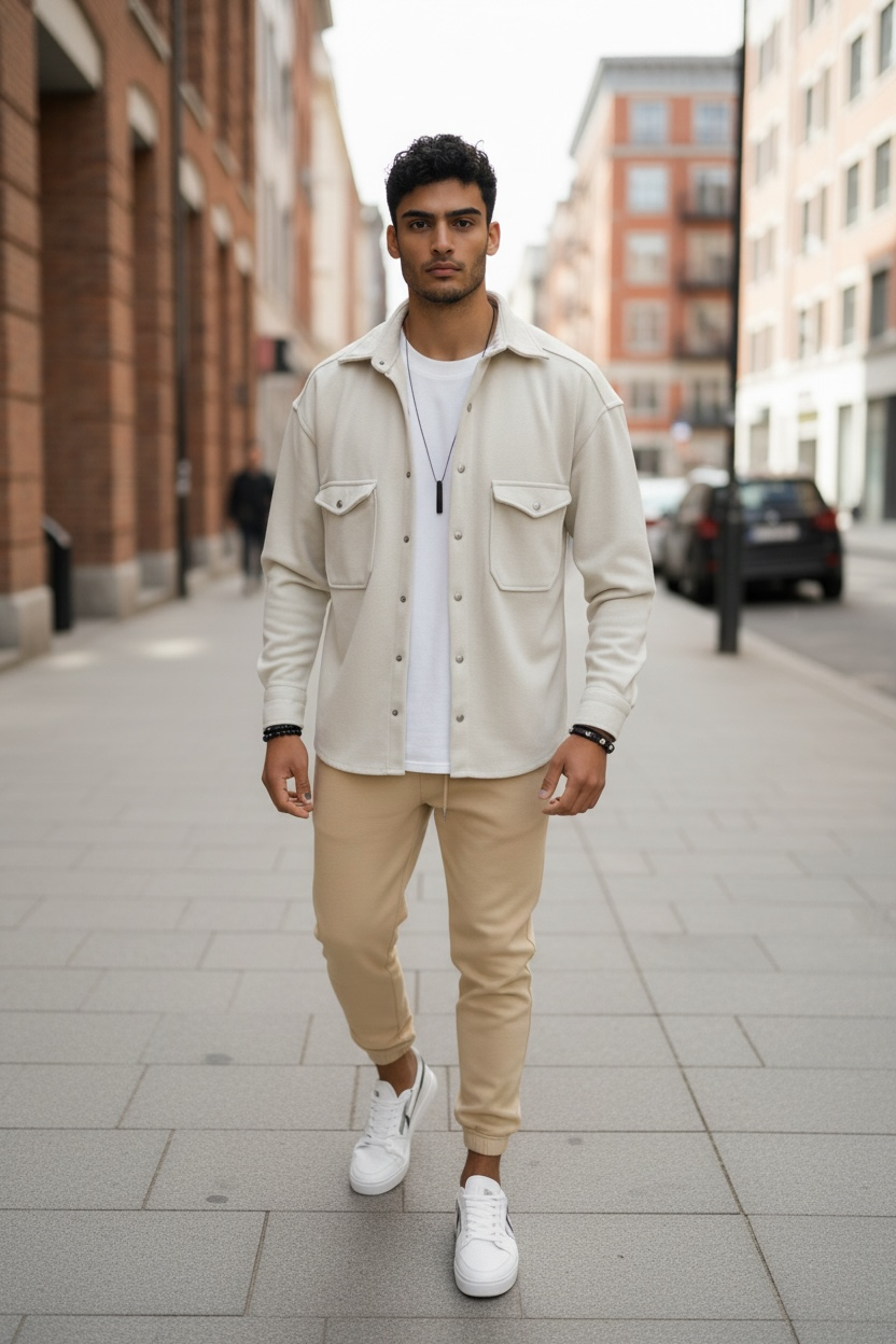 Camasa barbati casual bej 12910  K9