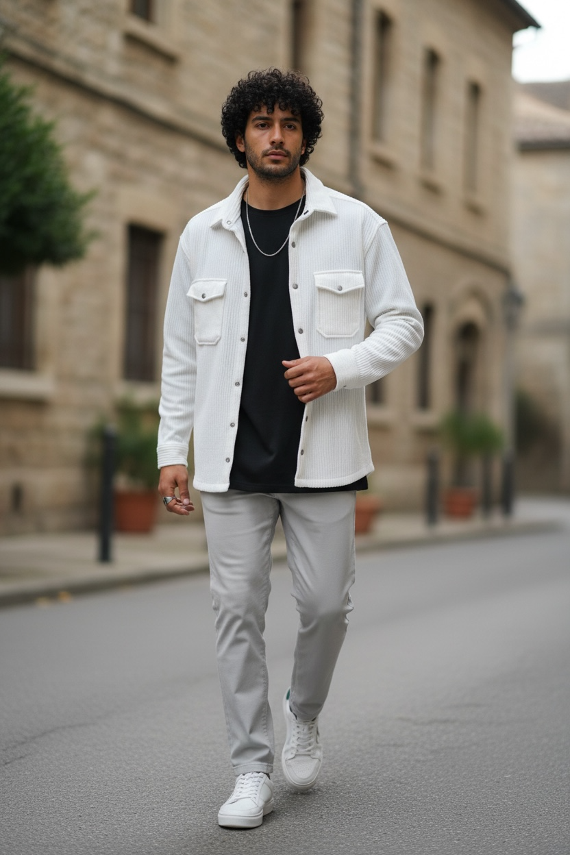 Camasa barbati casual alba 12915 123