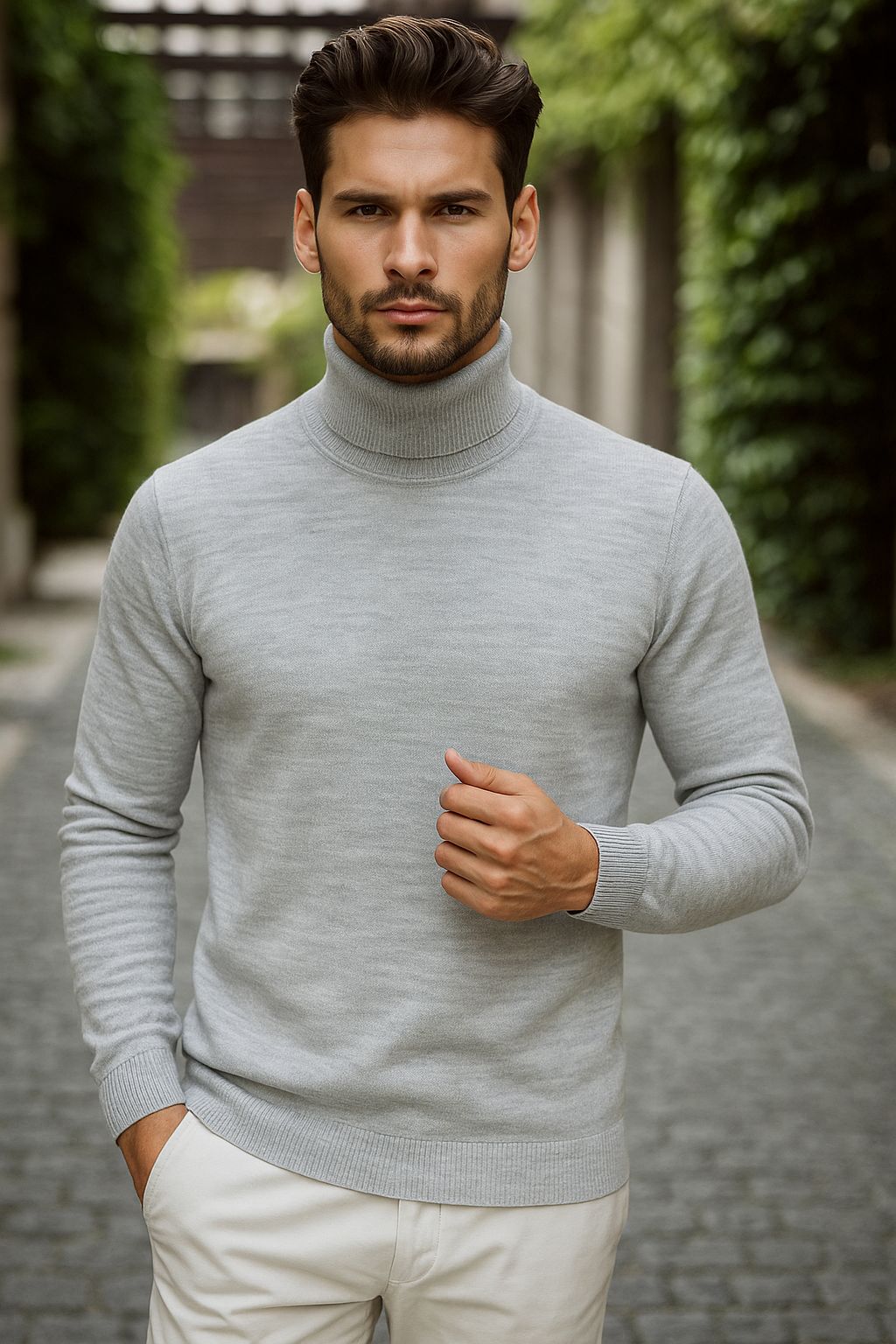 Helanca barbati slim fit gri deschis 13416