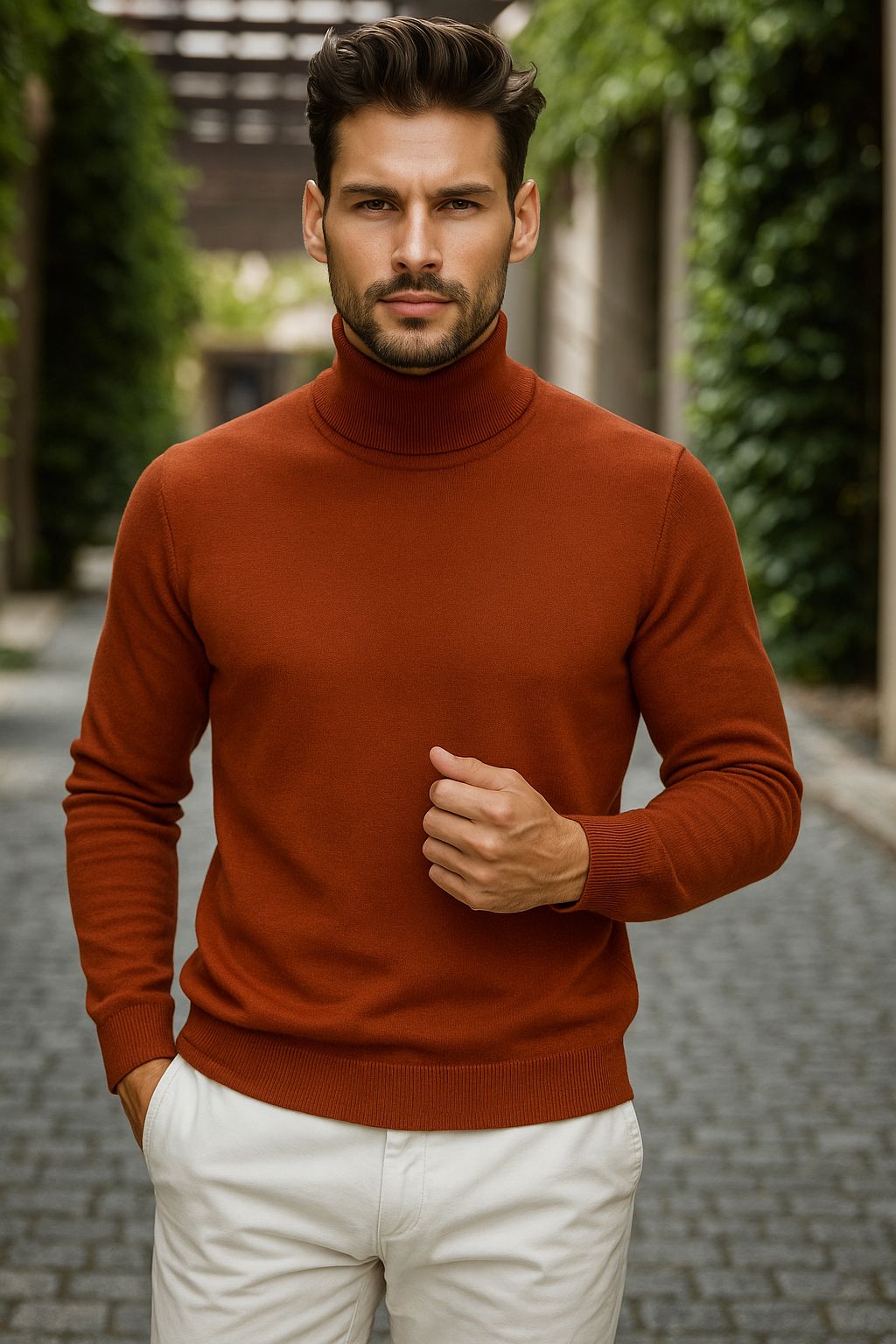 Helanca barbati slim fit caramiziu 13416