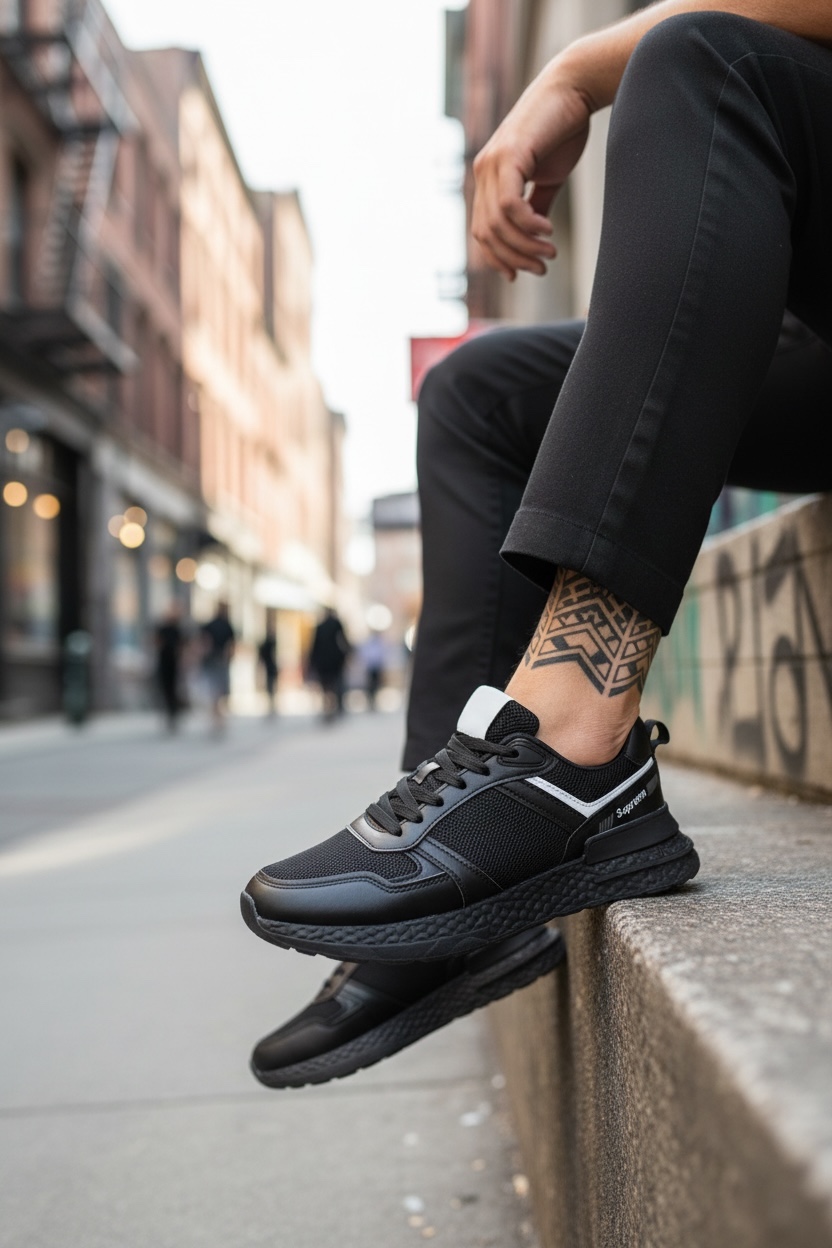 Adidasi barbati casual negri B017  N1-4