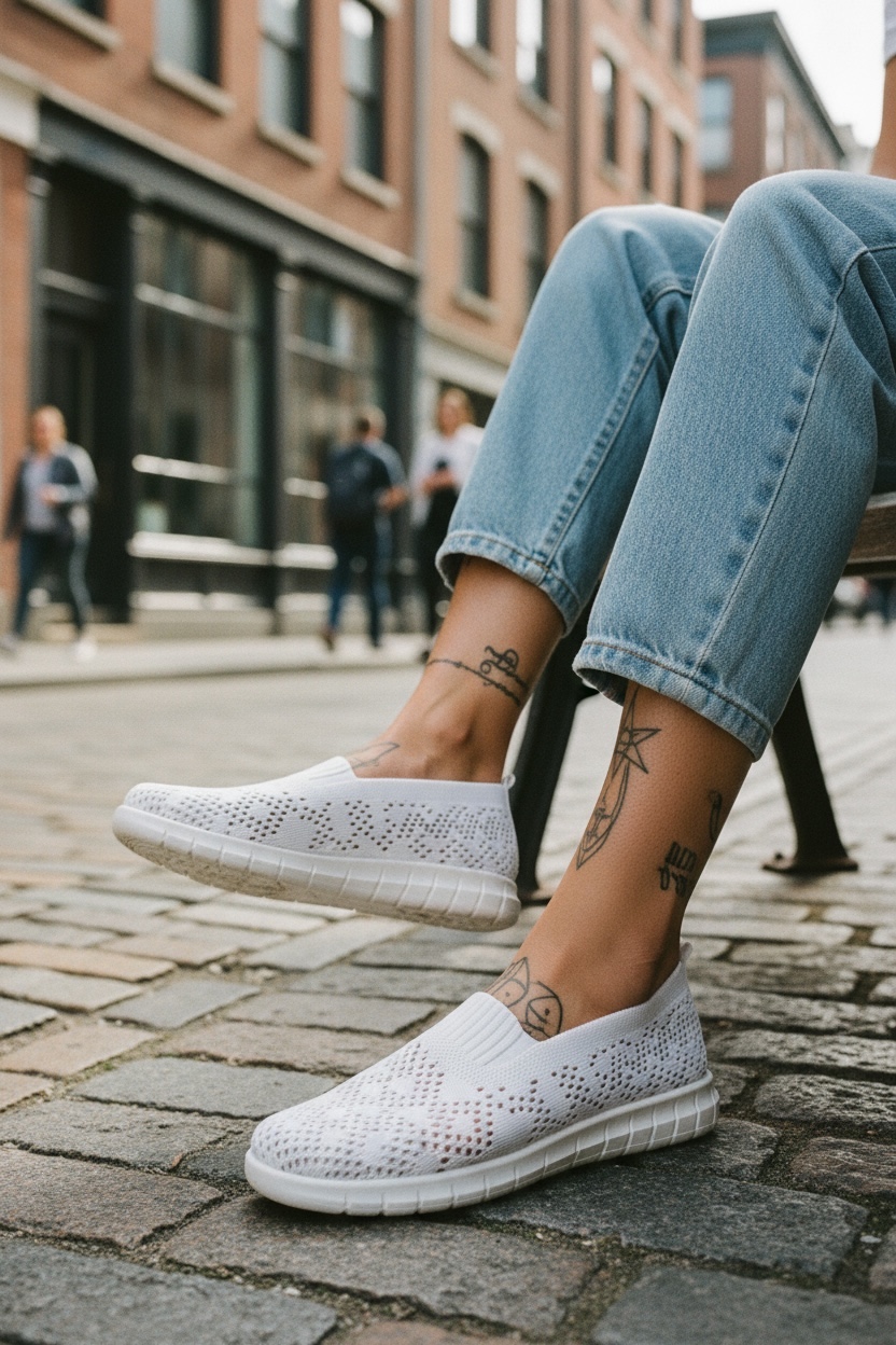 Espadrile dama casual albe CL01 T55-3