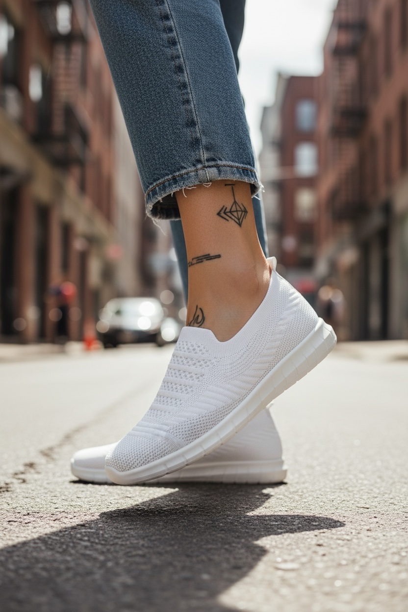 Espadrile dama casual albe CL15  T54-2