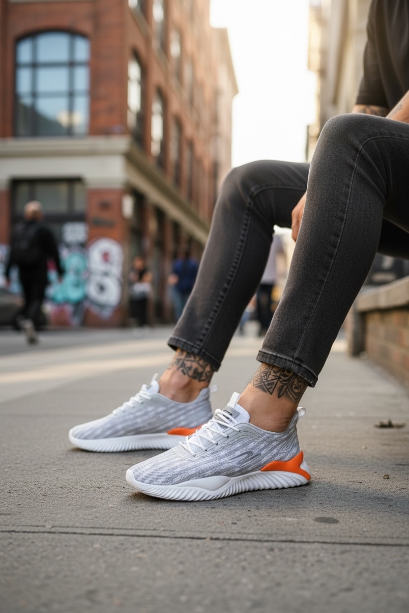 Adidasi barbati  gri din panza L3083 N9-4