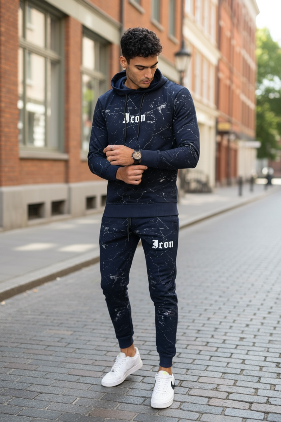 Trening barbati slim fit bleumarin  Pantaloni + Hanorac  13380 28-4.3