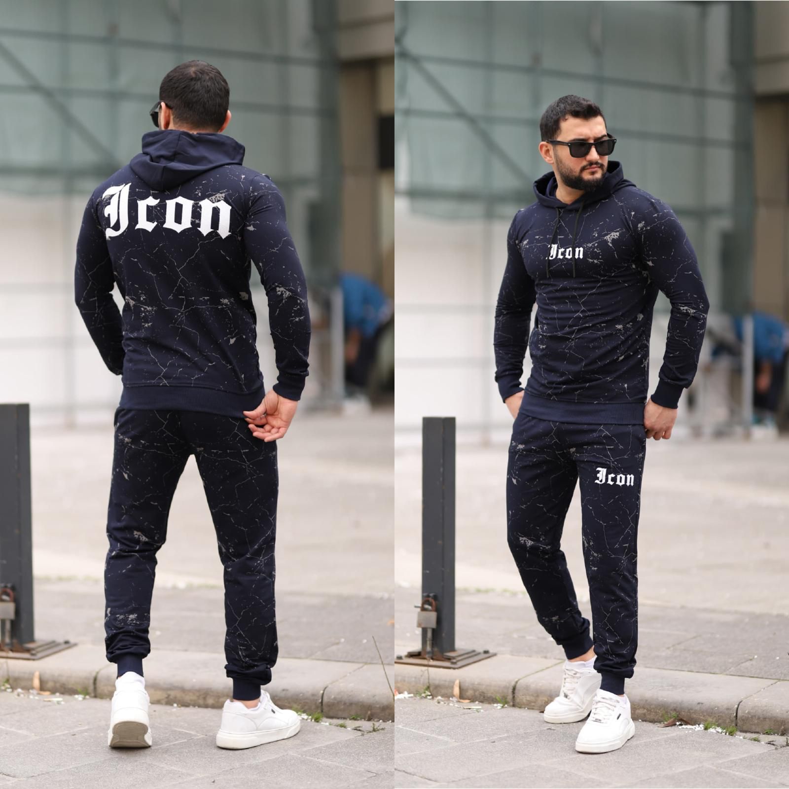 Trening barbati slim fit bleumarin  Pantaloni + Hanorac  13351