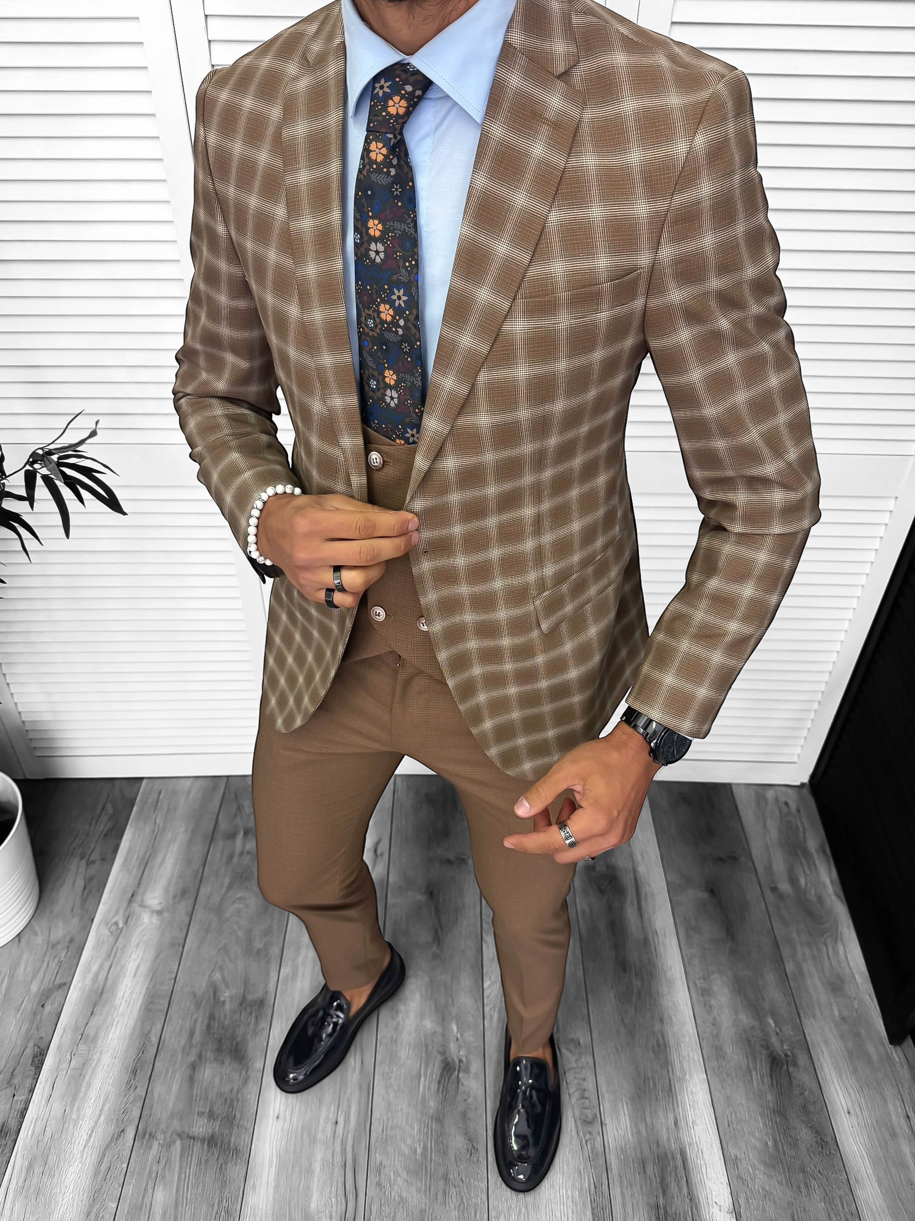 Costum barbati slim fit negru  3 piese 13333