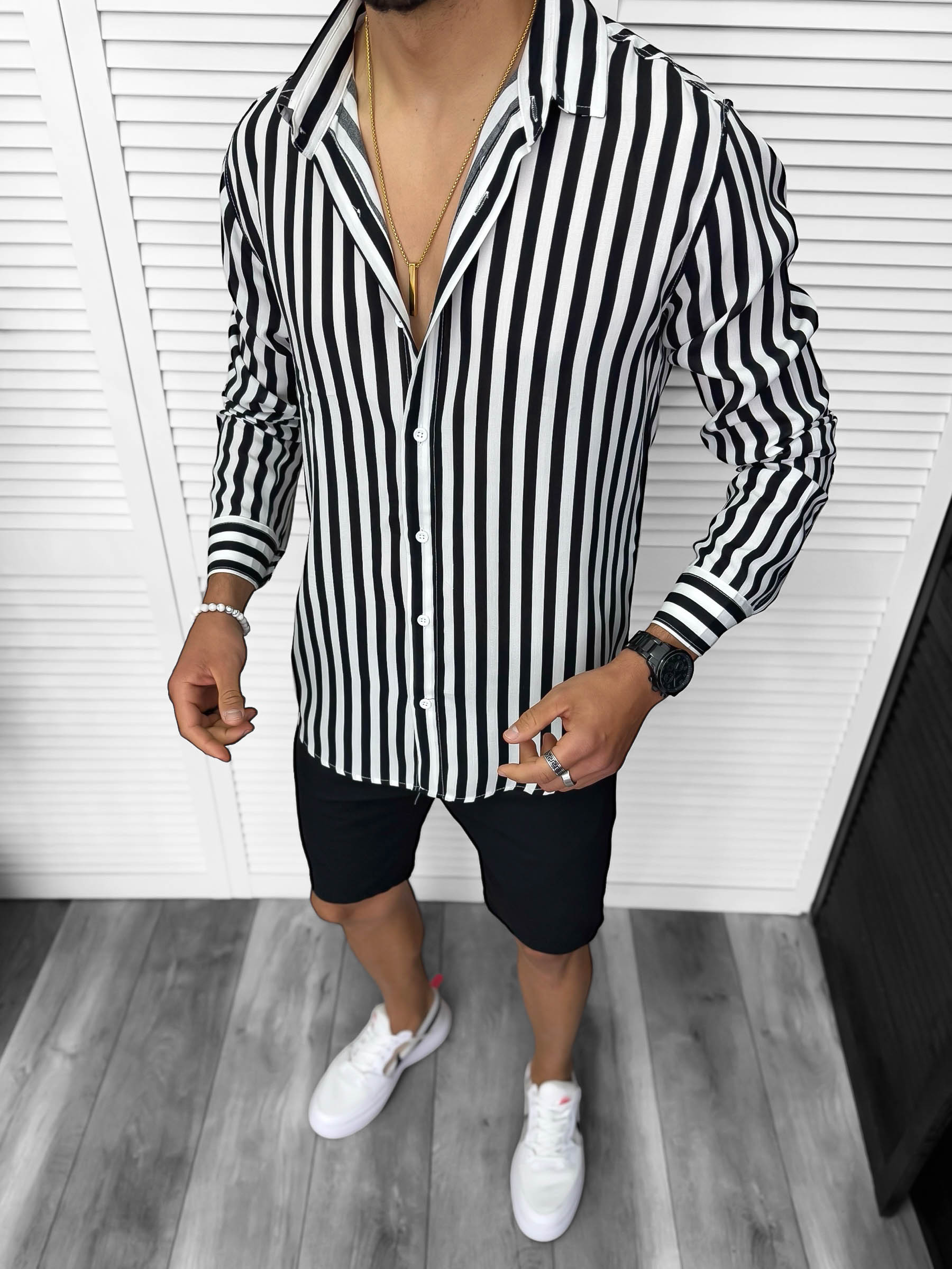 Compleu de vara camasa dungi + pantaloni 13213