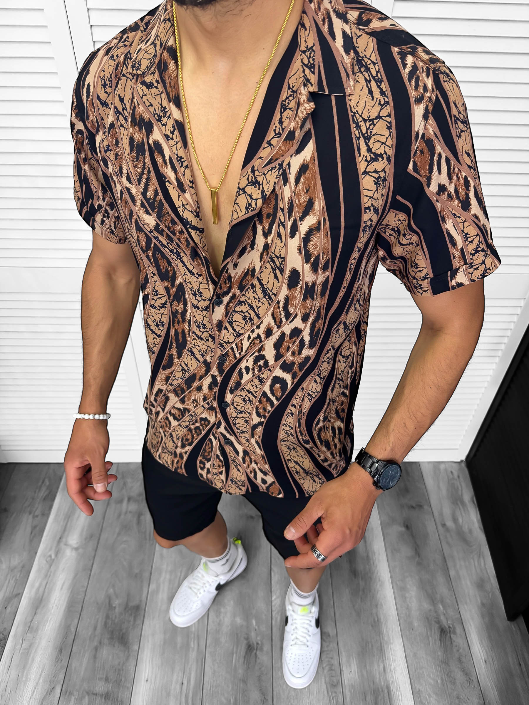 Compleu de vara camasa imprimeu  + pantaloni 13185