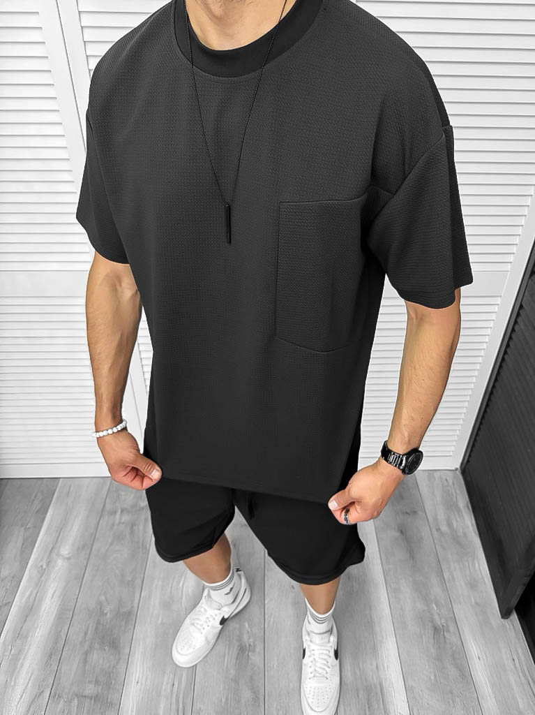 Compleu de vara  oversize  negru  triocu + pantaloni 097 D7-4.1