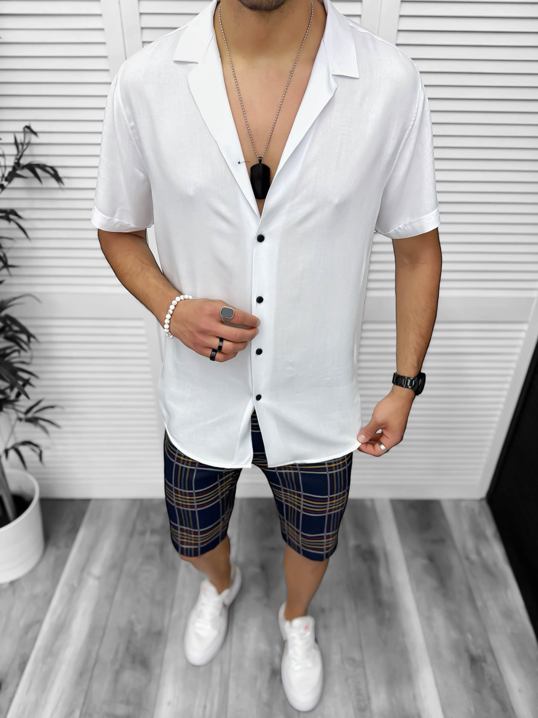 Compleu de vara camasa imprimeu  + pantaloni 13104