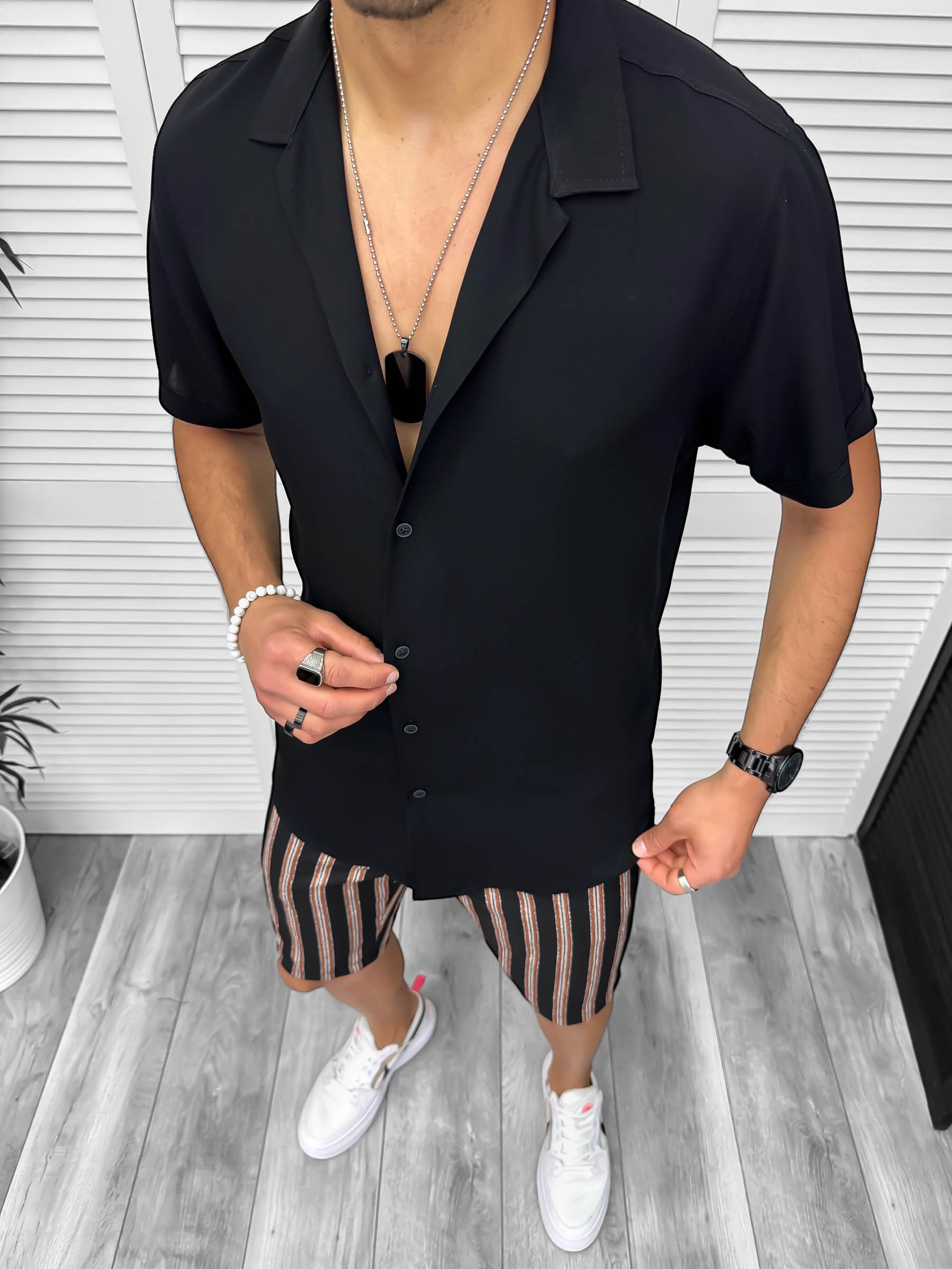 Compleu de vara camasa imprimeu  + pantaloni 13107