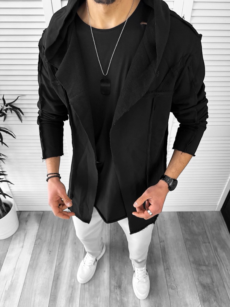 Cardigan barbati negru slim fit 2541 P19-2.2