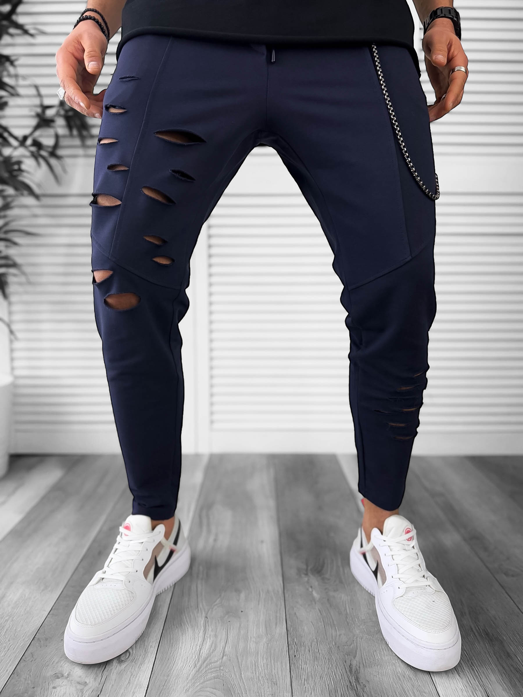 Pantaloni de trening bleumarin conici 13040 117