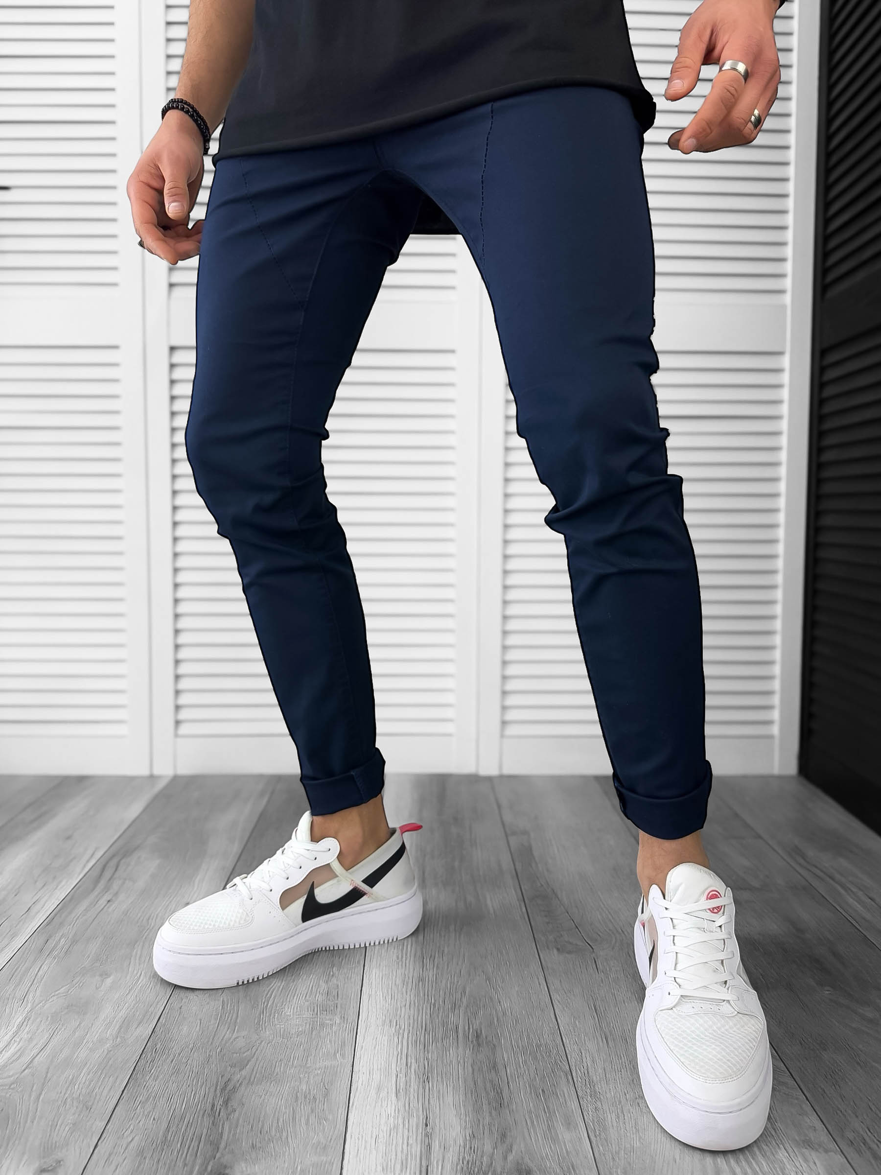 Pantaloni barbati casual bleumarin A8507 K8