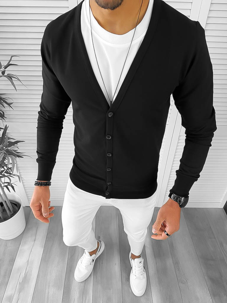 Bluza barbati neagra slim fit 12975 I10-1.2.3