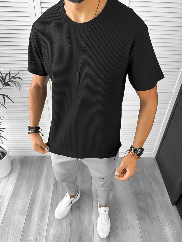 Tricou barbati slim fit negru 12954 41-2