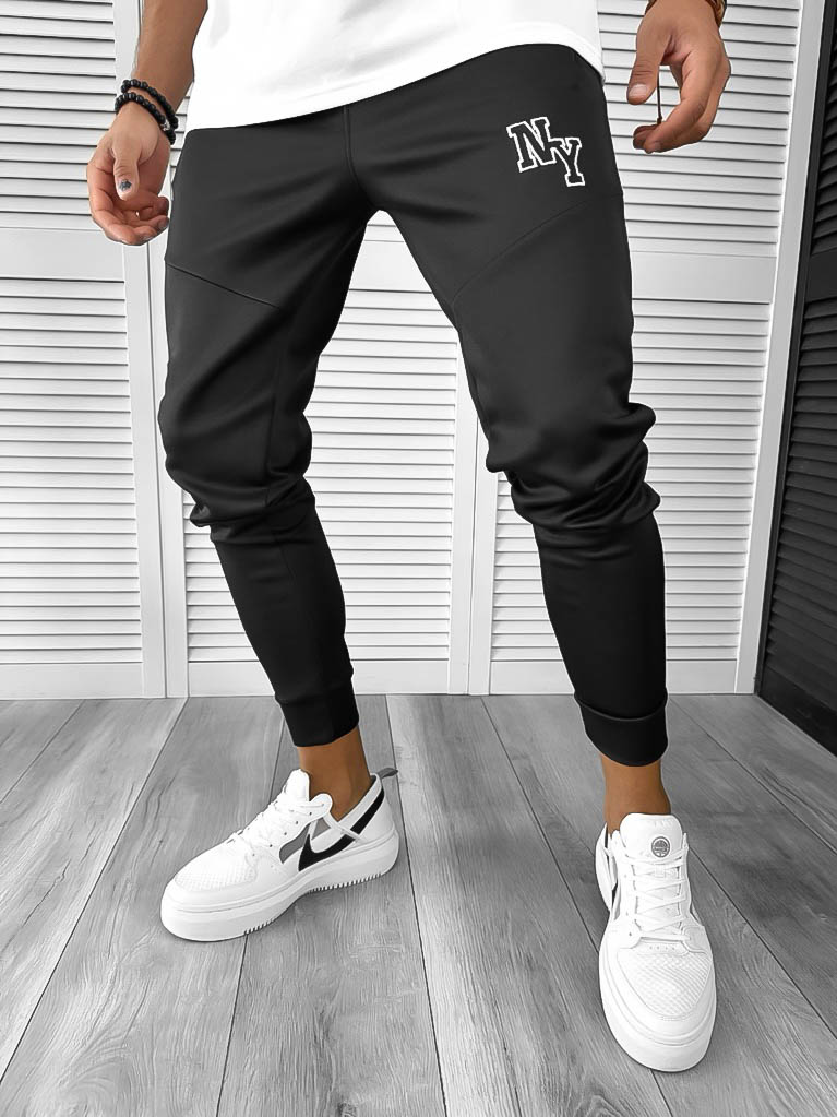 Pantaloni de trening negri conici silon 12347 23