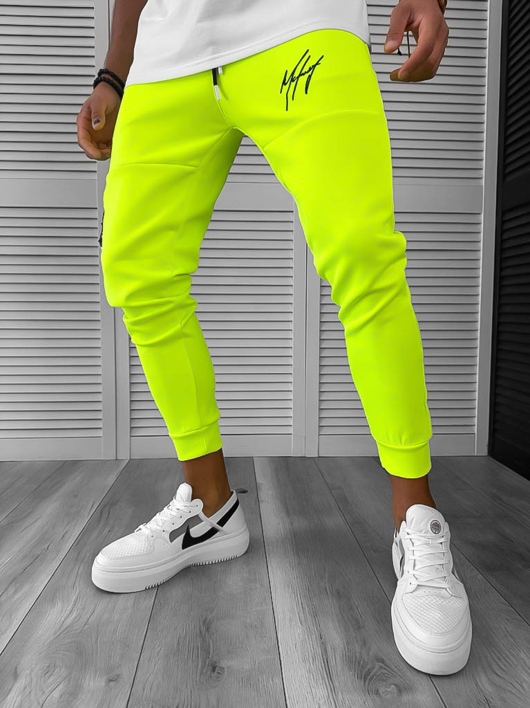 Pantaloni de trening neon  silon  conici 12378 O4-4.3